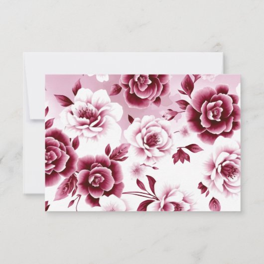 Cartons Réponse Fleurs bourguignonnes et mariage de lavage à l'aqu (Dos)