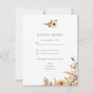 Cartons Réponse Fleurs Chic Boho Mariage des fleurs d'automne