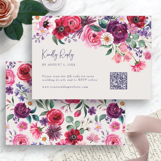 Cartons Réponse Fleurs Colorées