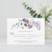 Cartons Réponse Fleurs d'aquarelle blanche violette Lavande | (Debout devant)