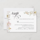 Cartons Réponse Fleurs d'aquarelle crème et bleu (Devant)