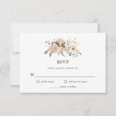 Cartons Réponse Fleurs d'aquarelle neutres Boho simples | MARIAGE (Devant)