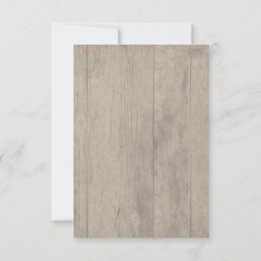 Cartons Réponse Fleurs d'aquarelle rose Mariage rustique en bois R (Dos)