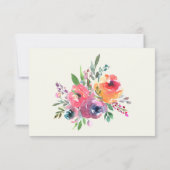 Cartons Réponse Fleurs d'aquarelle simples Mariage élégant moderne (Dos)