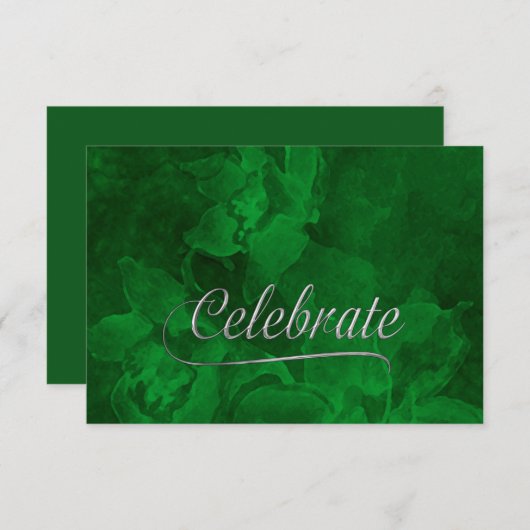 Cartons Réponse Fleurs d'aquarelle verte bat mitzvah (Devant / Derrière)