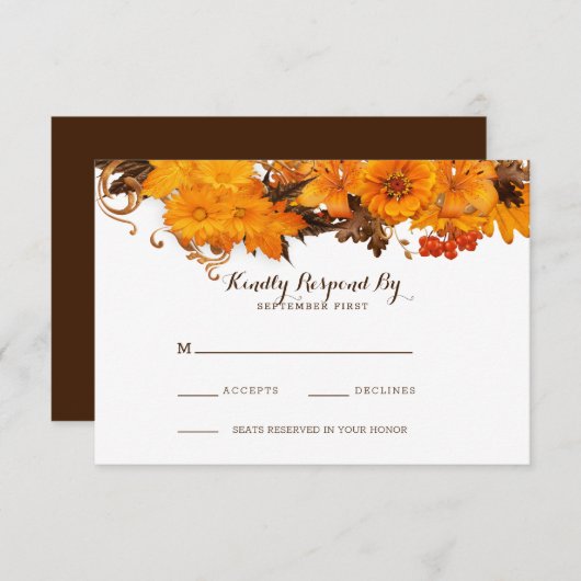 Cartons Réponse Fleurs de chute simples (Devant / Derrière)