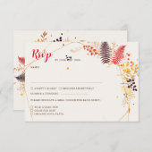 Cartons Réponse Fleurs de forêt sauvage Mariage de feuillage de ch (Devant / Derrière)