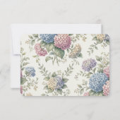 Cartons Réponse Fleurs de Hortensia délicates Mariage (Dos)