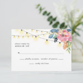 Cartons Réponse Fleurs de Jardin & Lumières Jumelles Mariage bleu (Debout devant)