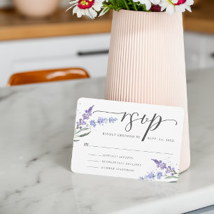 Cartons Réponse Fleurs de lavande aquarelle romantique