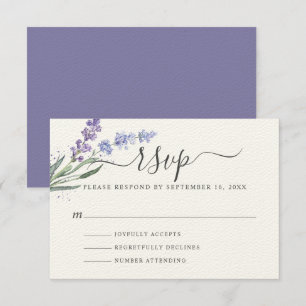 Cartons Réponse Fleurs de lavande aquarelle romantique