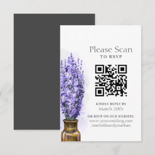 Cartons Réponse Fleurs de lavande Moderne Floral Mariage QR Code