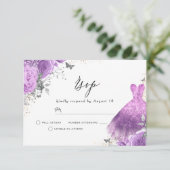 Cartons Réponse Fleurs de Lavande Violette Anniversaire Mariage (Debout devant)