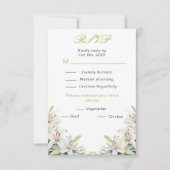 Cartons Réponse Fleurs de lis blanc mariage (Devant)