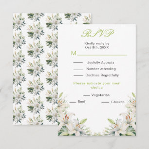 Cartons Réponse Fleurs de lys blancs Mariage