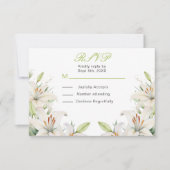 Cartons Réponse Fleurs de Lys Blancs Mariage (Devant)