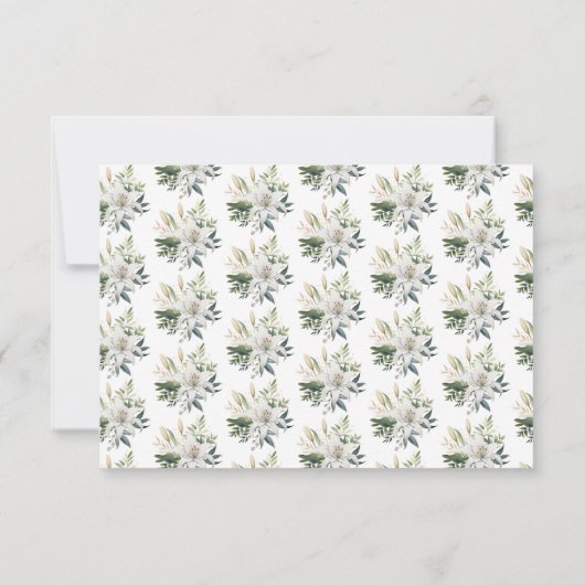 Cartons Réponse Fleurs de Lys Blancs Mariage (Dos)