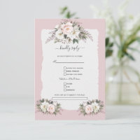 Fleurs de mariage à l'aquarelle blanche et rose