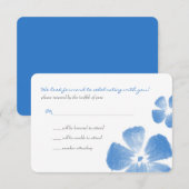 Cartons Réponse Fleurs de mariage à l'aquarelle tropicale bleue RS (Devant / Derrière)