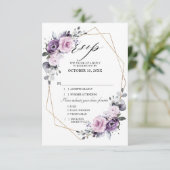 Cartons Réponse Fleurs de mariage géométriques aux nuances de pour (Debout devant)