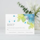 Cartons Réponse Fleurs de printemps délicates bleues mariage fleur (Debout devant)