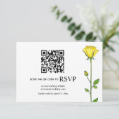 Cartons Réponse Fleurs de rose jaune QR code mariage floral (Debout devant)