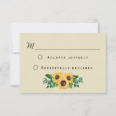 Cartons Réponse Fleurs de soleil Boho Rustique Jaune Floral (Dos)