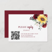 Cartons Réponse Fleurs de soleil de Bourgogne automne (Devant / Derrière)