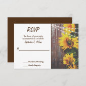 Cartons Réponse Fleurs de soleil et lumières Mariage campagnard ru (Devant / Derrière)