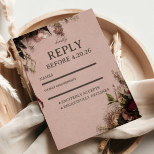 Cartons Réponse Fleurs de Teint Rose Romantique