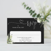 Cartons Réponse Fleurs de verdure Écriture cursive Cœur Noir et Bl (Debout devant)