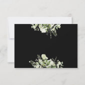 Cartons Réponse Fleurs de verdure Écriture cursive Cœur Noir et Bl (Dos)