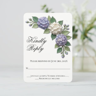 Cartons Réponse Fleurs d'hortensia Mariage