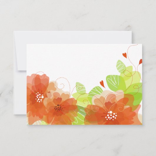 Cartons Réponse Fleurs d'oranges éthérées mariage de automne flora (Dos)