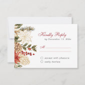 Cartons Réponse Fleurs élégantes Mariage d'hiver (Devant)