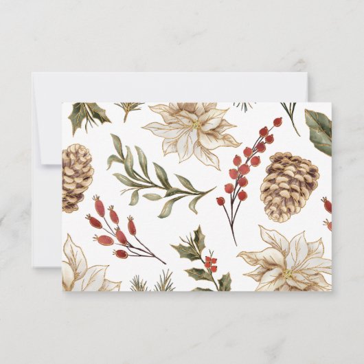 Cartons Réponse Fleurs élégantes Mariage d'hiver (Dos)