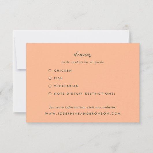 Cartons Réponse Fleurs Esquissées Feuillage Vert Sauge Mariage (Dos)