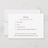 Cartons Réponse Fleurs esquissées Feuille Mariage de la pêche vert (Dos)