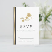 Cartons Réponse Fleurs Et Lignes D'Or (Debout devant)