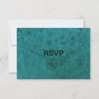 Fleurs et papillons Ocean Blue Retro Abstraits