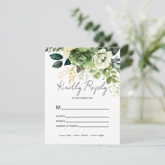 Cartons Réponse Fleurs Et Verdure (Debout devant)