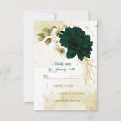 Cartons Réponse fleurs Extraordinaires en ivoire vert émeraude (Devant)