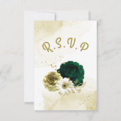 Cartons Réponse fleurs Extraordinaires en ivoire vert émeraude (Dos)