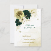 Cartons Réponse fleurs Extraordinaires en ivoire vert émeraude (Devant)