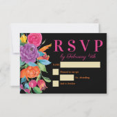 Cartons Réponse Fleurs Fiesta Aquarelle noire Florale (Devant)