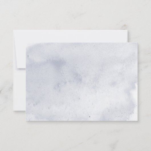 Cartons Réponse Fleurs Iris Bleu Moderne Mariage QR Code (Dos)