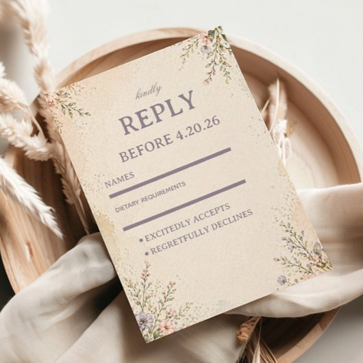 Cartons Réponse Fleurs pastel doux
