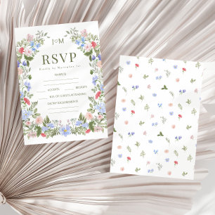 Cartons Réponse Fleurs printanières colorées bohème rustique maria