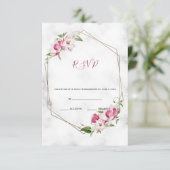 Cartons Réponse Fleurs Roses Avec Or (Debout devant)