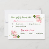 Cartons Réponse fleurs roses chaudes vert feuilles (Devant)